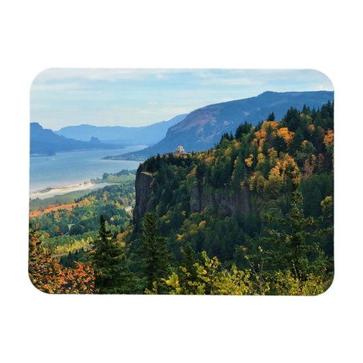 オレゴン州コロンビアリバーのビスタハウスの景色 マグネット (横)