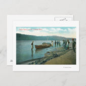 オレゴン州コロンビア川でのセーヌ漁 ポストカード (正面/裏面)