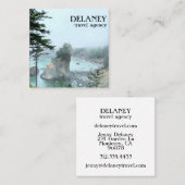 オレゴン州コーストフォギービーチ自然フォトトラベル スクエア名刺 (正面/裏面)