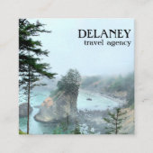 オレゴン州コーストフォギービーチ自然フォトトラベル スクエア名刺 (正面)