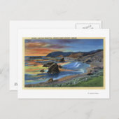 オレゴン州サンサバスティアン岬での夕日 ポストカード (正面/裏面)