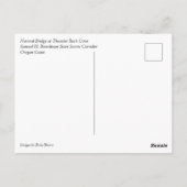 オレゴン州サンダーロックコーブのナチュラルブリッジ ポストカード (裏面)