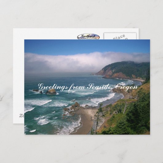オレゴン州シーサイドからごあいさつ ポストカード (正面/裏面)