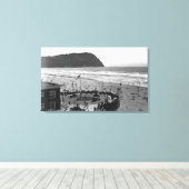 オレゴン州シーサイドのビーチシーン（航空写真） キャンバスプリント (インサイチュ (ウッドフロア))