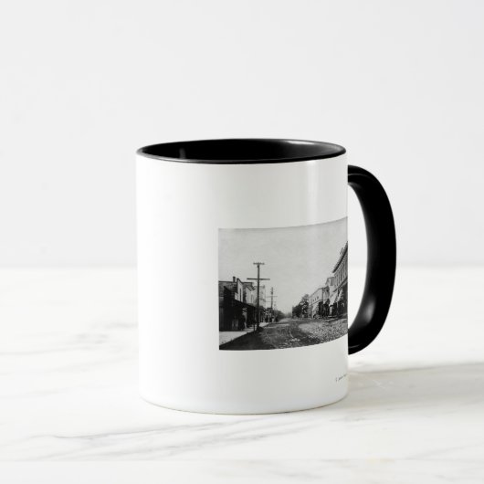 オレゴン州シーサイドメイン通りビュー写真 マグカップ (正面右)