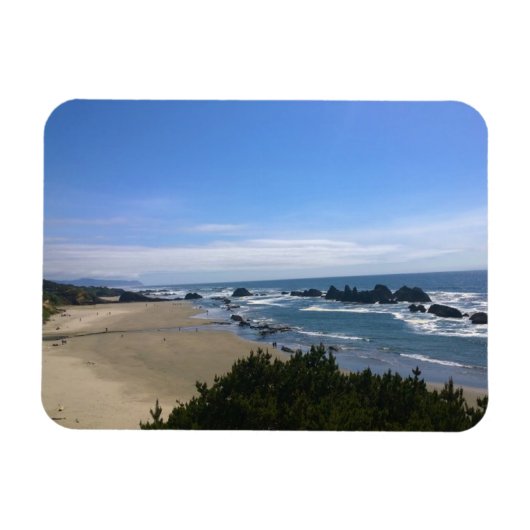 オレゴン州シールロックの海岸 マグネット (横)