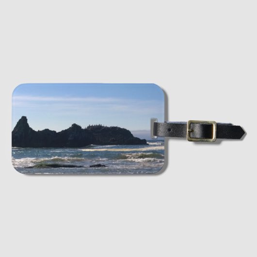 オレゴン州シールロックの海岸 ラゲッジタグ (正面横)