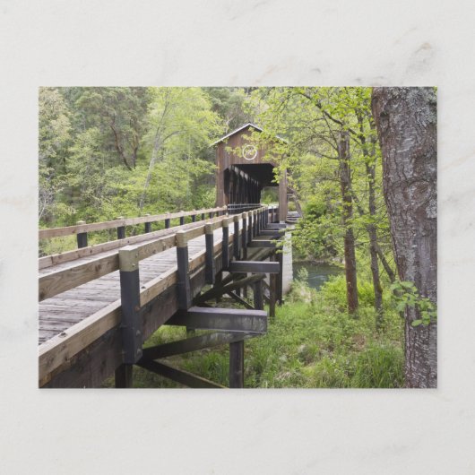 オレゴン州ジャクソンビルのマッキーの屋根付き橋 ポストカード (正面)