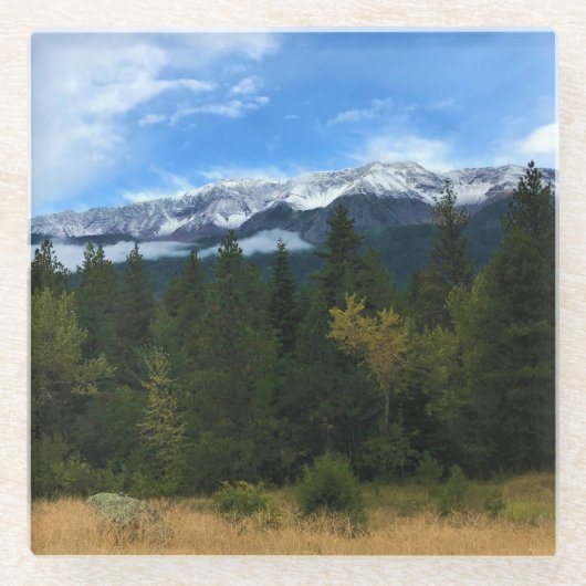 オレゴン州ジョセフ・マウンテン所長 ガラスコースター (正面)