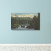 オレゴン州スコッツレイク – View of Three Sisters キャンバスプリント (インサイチュ (ウッドフロア))