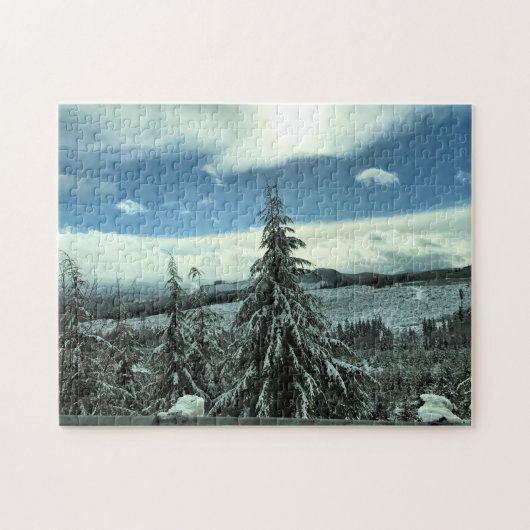 オレゴン州ティラモック州林の冬 ジグソーパズル (横)
