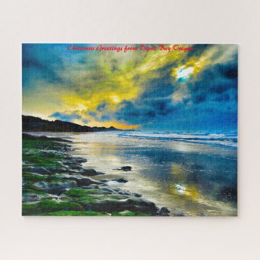 オレゴン州デポー・ベイ。クリスマスの挨拶 ジグソーパズル (横)