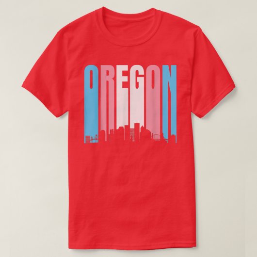 オレゴン州トランスプライドフラグの州 Tシャツ (デザイン正面)