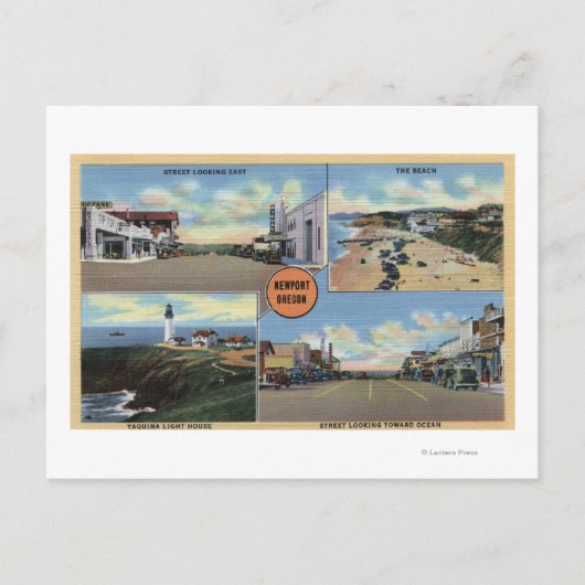 オレゴン州ニューポート – Yaquina Light house, Main ポストカード (正面)