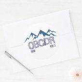 オレゴン州バックカントリー探索ルートステッカー ラウンドシール (封筒)