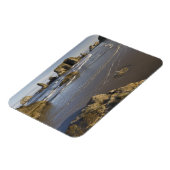 オレゴン州バンドンの沿岸部ビュー マグネット (左側)