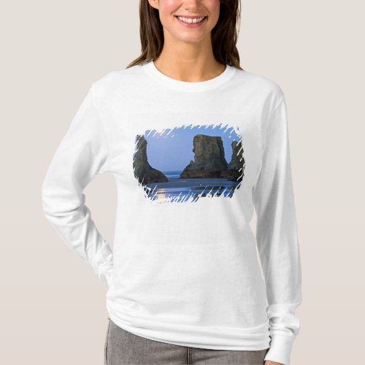 オレゴン州バンドンビーチの月没 Tシャツ (正面)