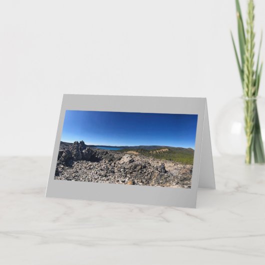 オレゴン州パウリナ湖の眺め カード (正面)