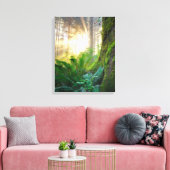 オレゴン州パシフィック・コースト・フォレスト キャンバスプリント (インサイチュ (リビング))