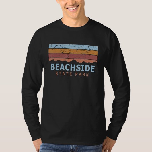 オレゴン州ビーチサイド州立公園 レトロな雰囲気 Tシャツ (正面)
