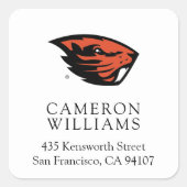 オレゴン州ビーバー |ビーバーヘッド スクエアシール (正面)