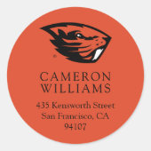 オレゴン州ビーバー |ビーバーヘッド ラウンドシール (正面)