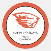 オレゴン州ビーバー |ビーバーヘッド ラウンドシール (正面)