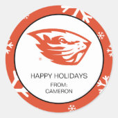 オレゴン州ビーバー |ビーバーヘッド ラウンドシール (正面)