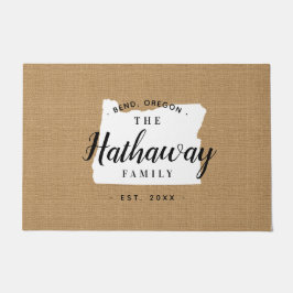 オレゴン州ファミリーモノグラム州書類 ドアマット