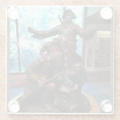 オレゴン州フォートクラトソップのルイス&クラーク像 ガラスコースター (裏面)