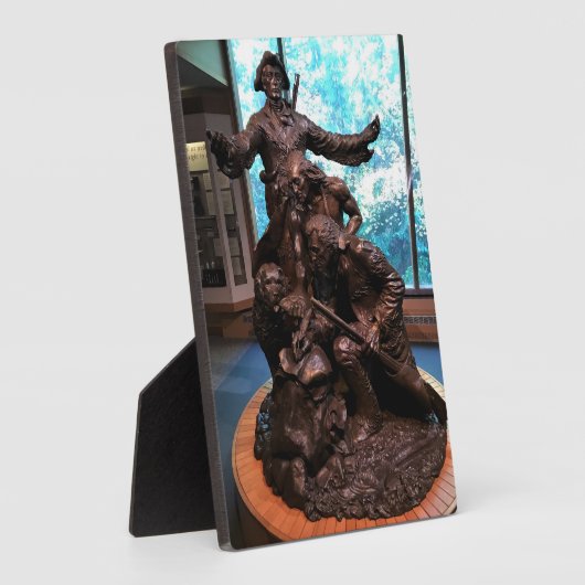 オレゴン州フォートクラトソップのルイス&クラーク像 フォトプラーク (側面)