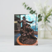 オレゴン州フォートクラトソップのルイス&クラーク像 ポストカード (スタンド正面)