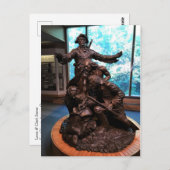 オレゴン州フォートクラトソップのルイス&クラーク像 ポストカード (正面/裏面)