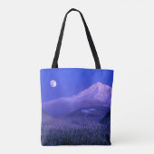オレゴン州フッド山の冬の月明かり トートバッグ (裏面)