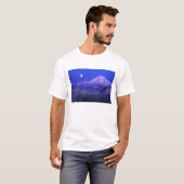 オレゴン州フッド山の冬の月明かり Tシャツ (正面フル)