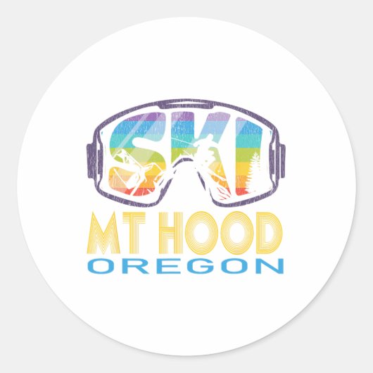 オレゴン州フッド山スキー スキー旅行 ラウンドシール (正面)