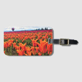 オレゴン州ホットエアバルーンで美しいチューリップフィールド ラゲッジタグ (正面横)