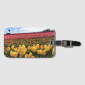 オレゴン州ホットエアバルーンで美しいチューリップフィールド ラゲッジタグ (正面横)