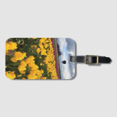 オレゴン州ホットエアバルーンで美しいチューリップフィールド ラゲッジタグ (正面横)