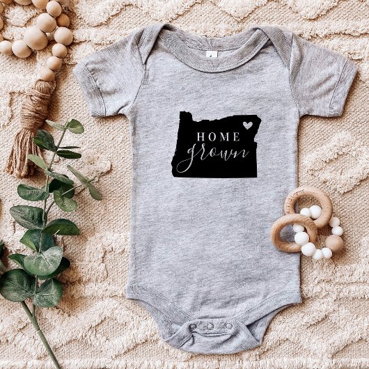 オレゴン州ホームグロウン州ティー ベビーボディスーツ