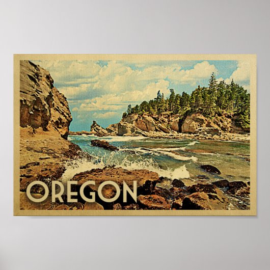 オレゴン州ポスターヴィンテージ旅行芸術海自然 ポスター (正面)