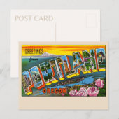 オレゴン州ポートランドから大きな手紙でこんにちは ポストカード (正面/裏面)