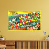 オレゴン州ポートランドのラージレターのシーン キャンバスプリント (インサイチュ (リビング))