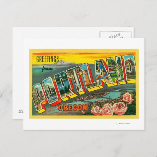 オレゴン州ポートランドのラージレターのシーン ポストカード (正面/裏面)