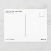 オレゴン州ポートランドのロッキー・ビュッテのフード山 ポストカード (裏面)