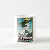 オレゴン州ポートランドのヴィンテージ旅行ポスター コーヒーマグカップ (中央)