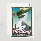 オレゴン州ポートランドのヴィンテージ旅行ポスター ポストカード (正面/裏面)