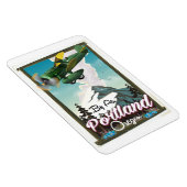 オレゴン州ポートランドのヴィンテージ旅行ポスター マグネット (右側)