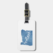 オレゴン州ポートランドウッドグレイン ラゲッジタグ (正面縦)