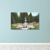 オレゴン州ポートランドシティパークファウンテンビュー キャンバスプリント (インサイチュ (ウッドフロア))